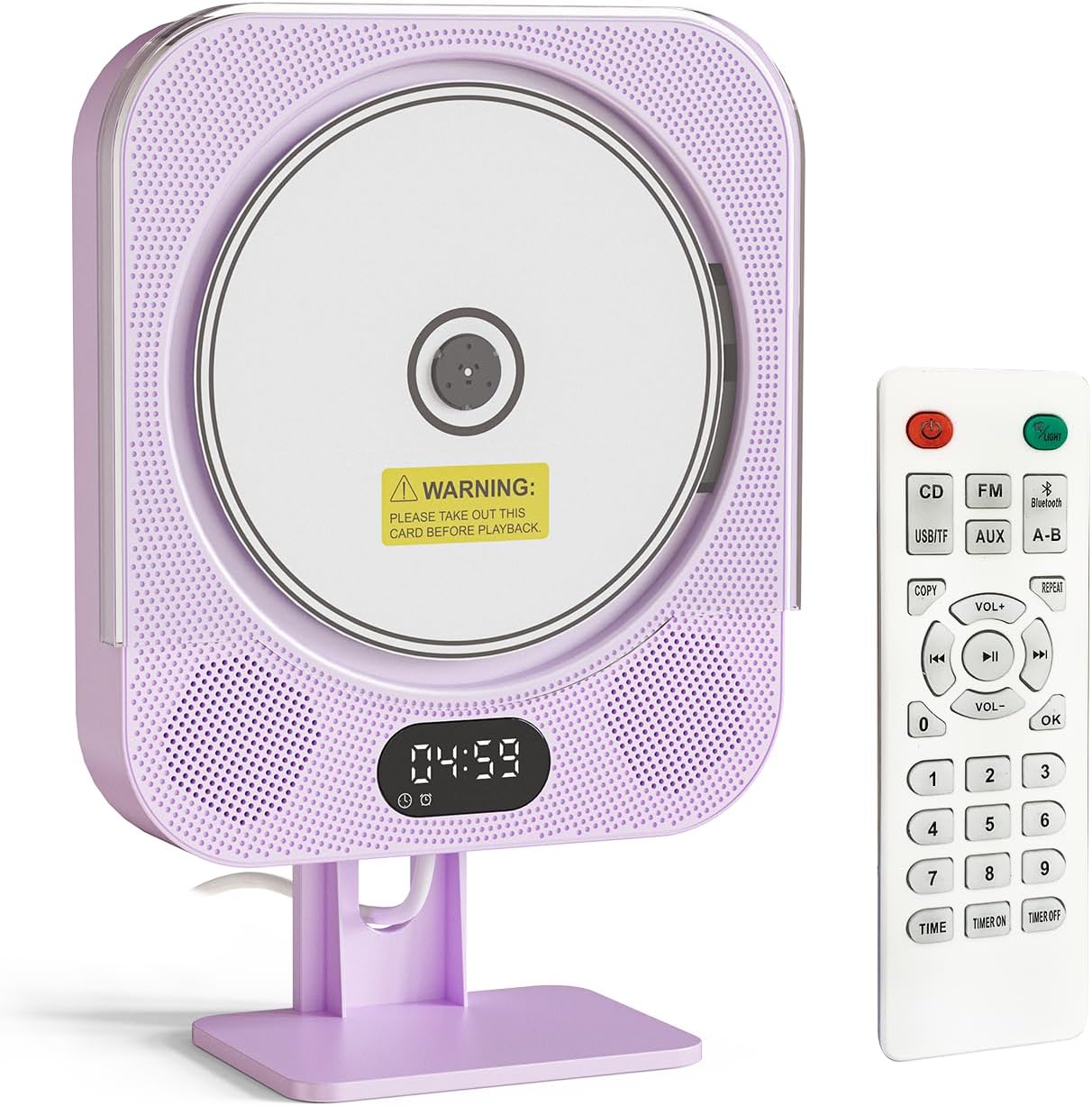 Kpop Purple CD Player with Bluetooth and FM Radio Features