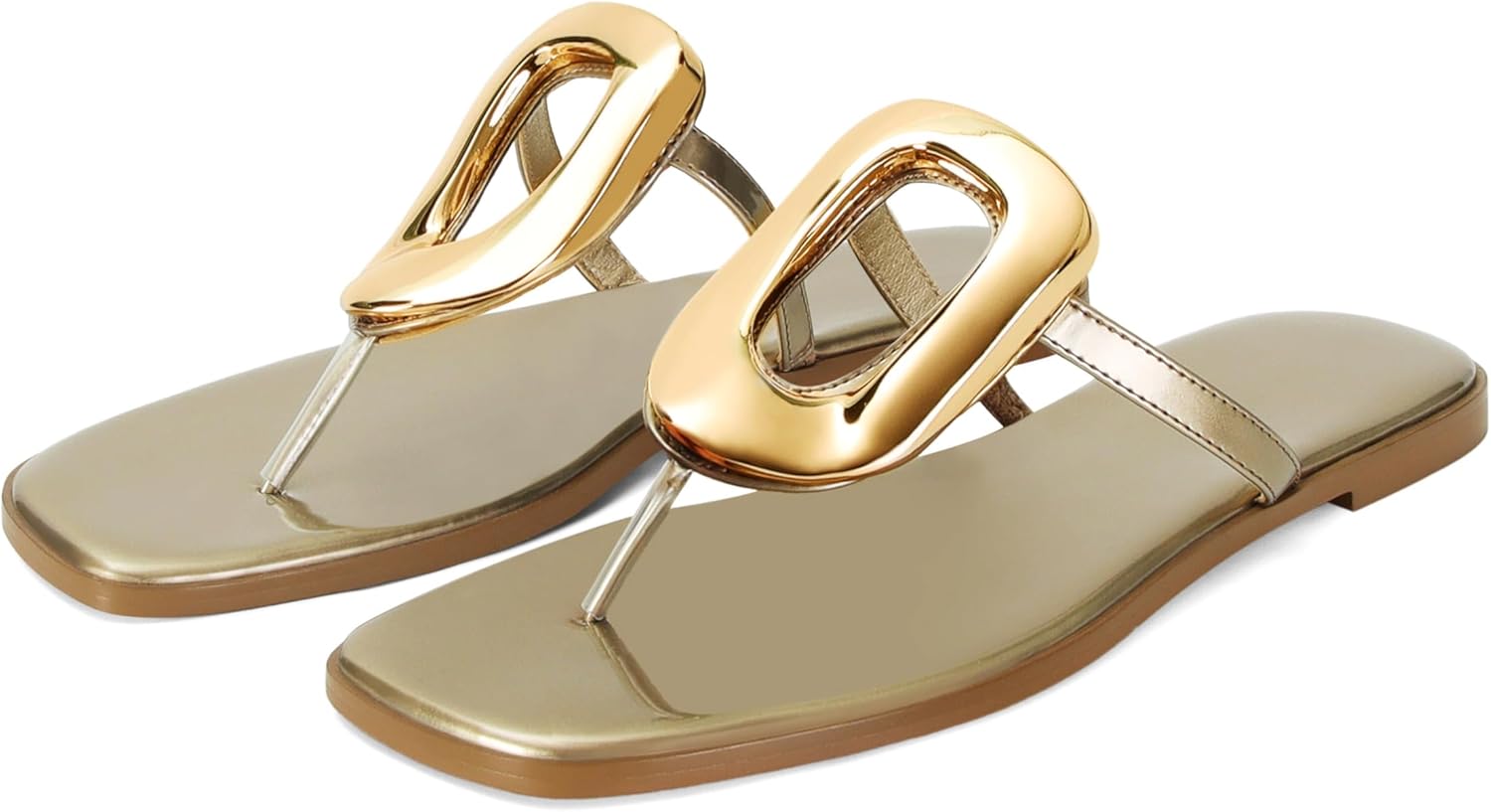 Stylish Flip-Flops for Women with Bold Metal Hardware Design