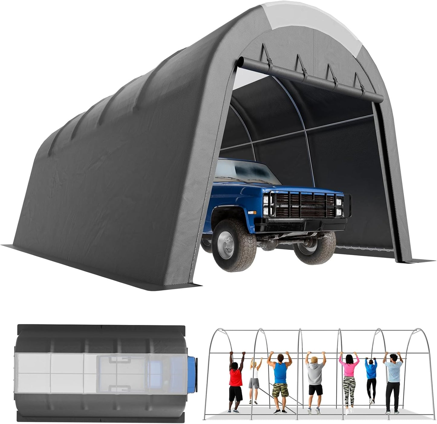 Heavy Duty 12x20 Carport Canopy with Translucent Roof Design