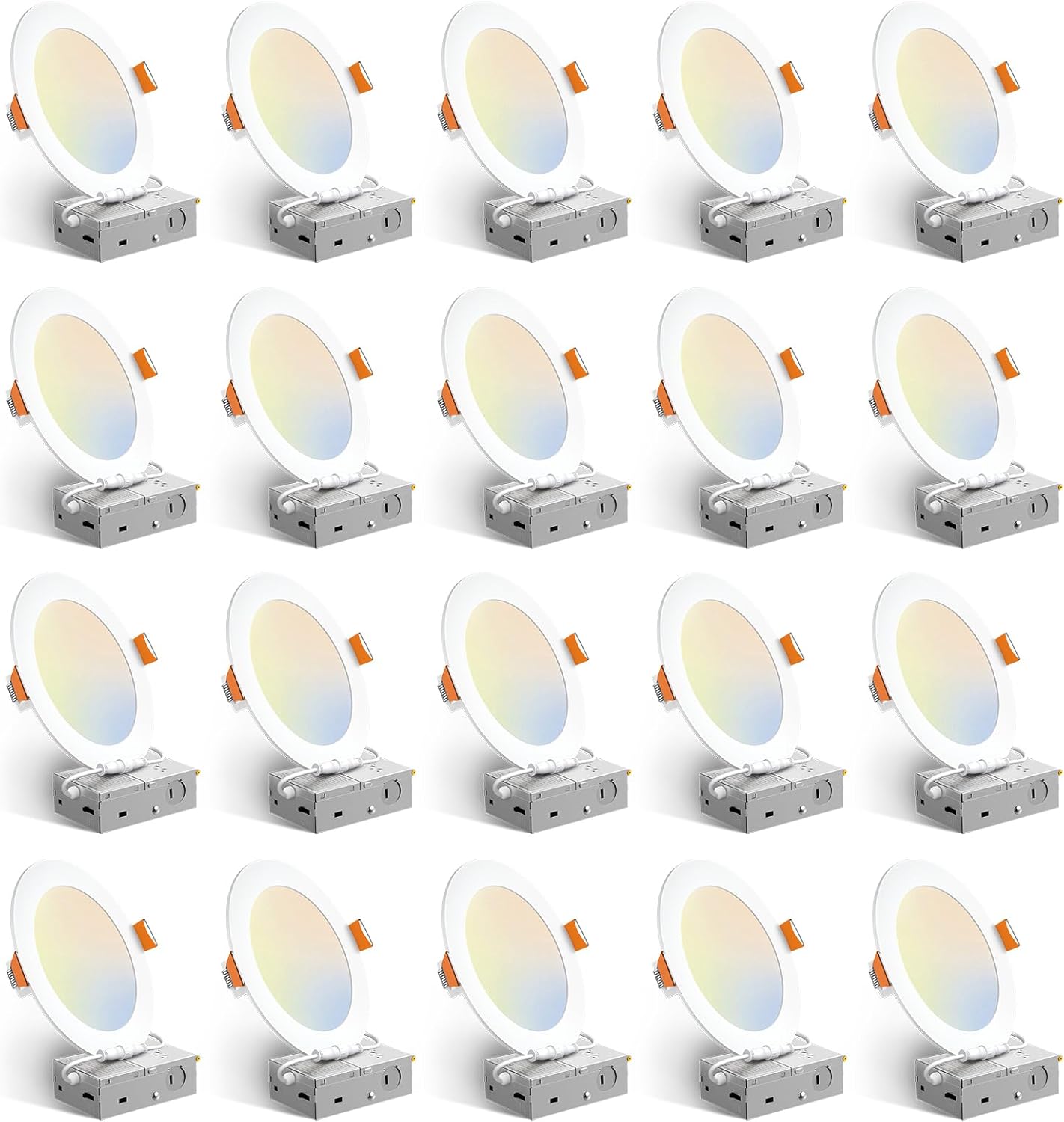 Ultra-Thin 6 Inch LED Recessed Ceiling Light 20 Pack 5CCT