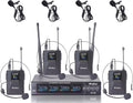 Wireless Microphones System with Headset and Lavalier - 4 x 50