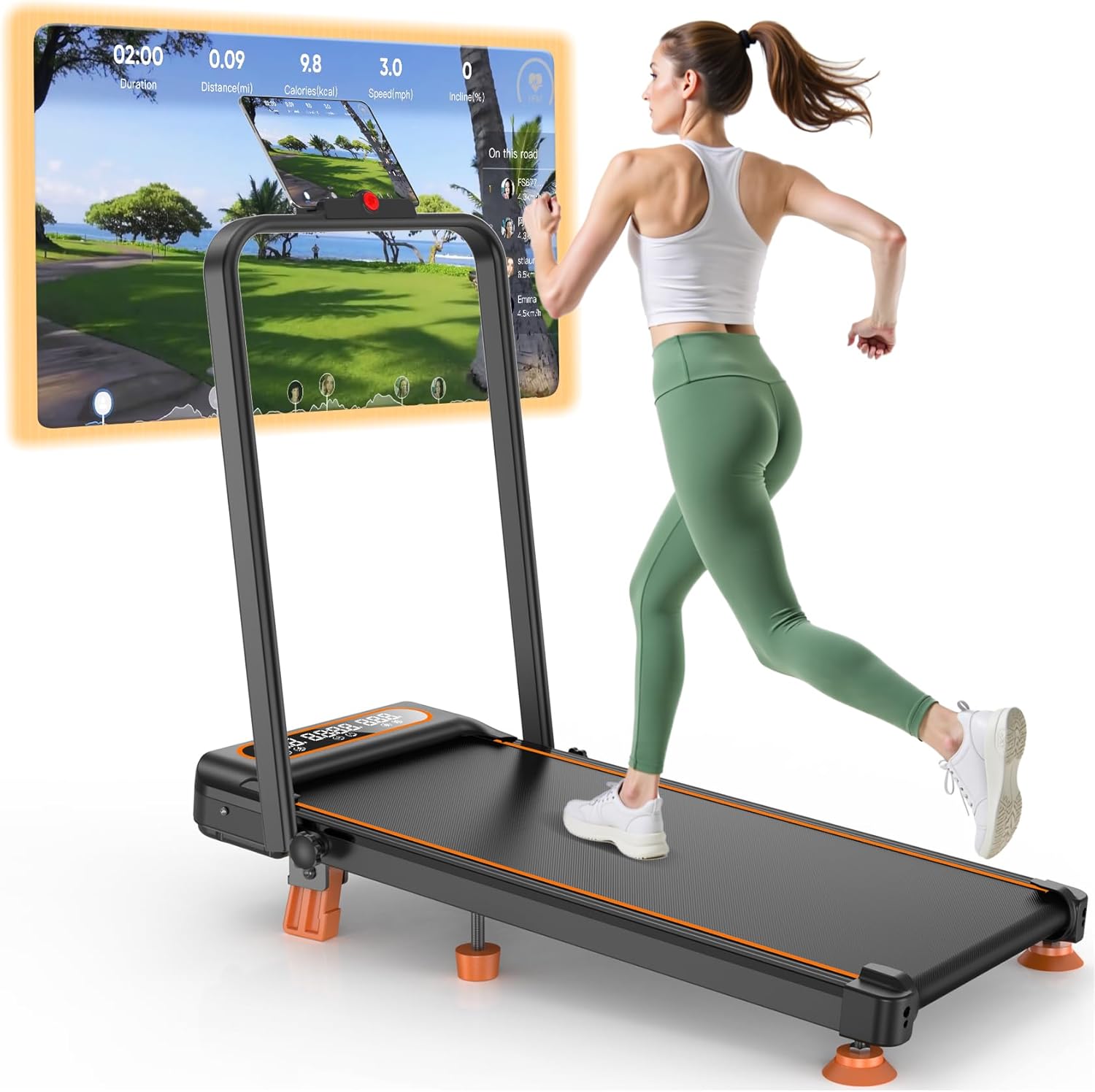 Walking Pad Treadmill with Incline for Home Office Fitness