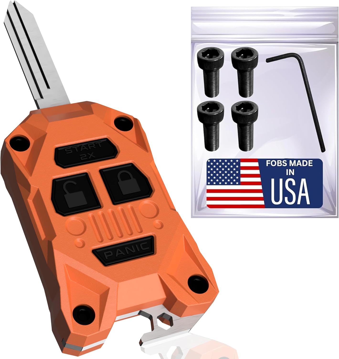 Rugged Replacement Key Fob Shell for Jeep with Built-in Opener