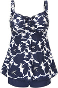 DANIFY Plus Size Tankini Swimdress - Tummy Control Two Piece