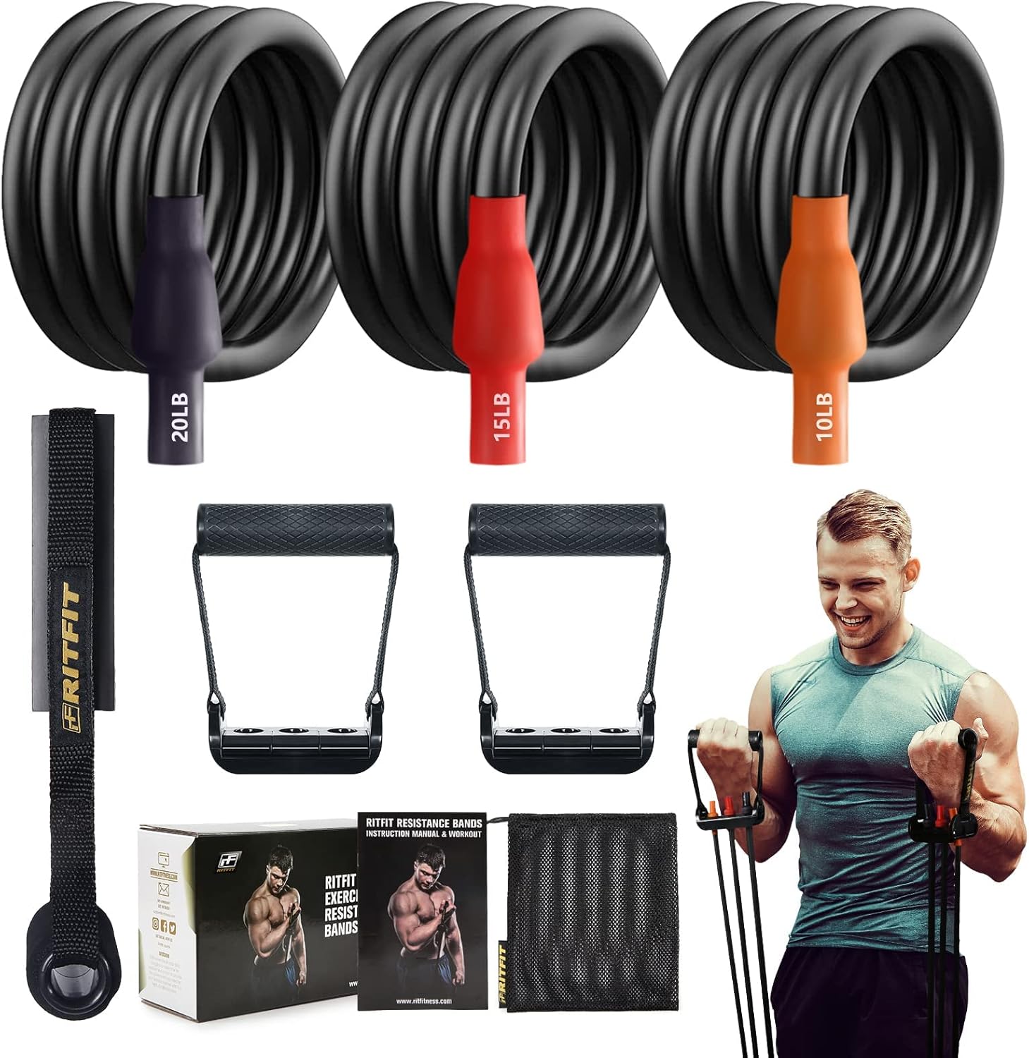 RitFit Single Resistance Exercise Band for Strength Training