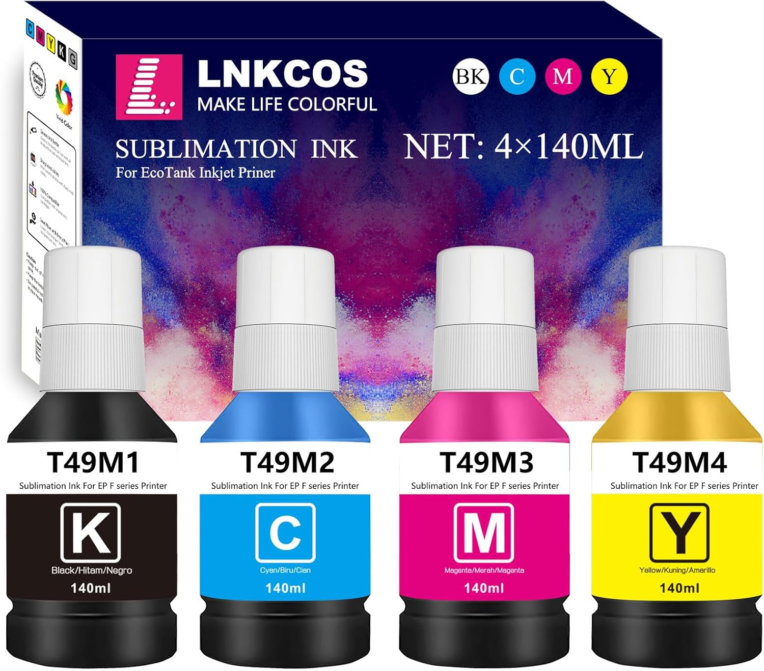 Epson SureColor Ink Set, Vibrant Colors, 4 Pack