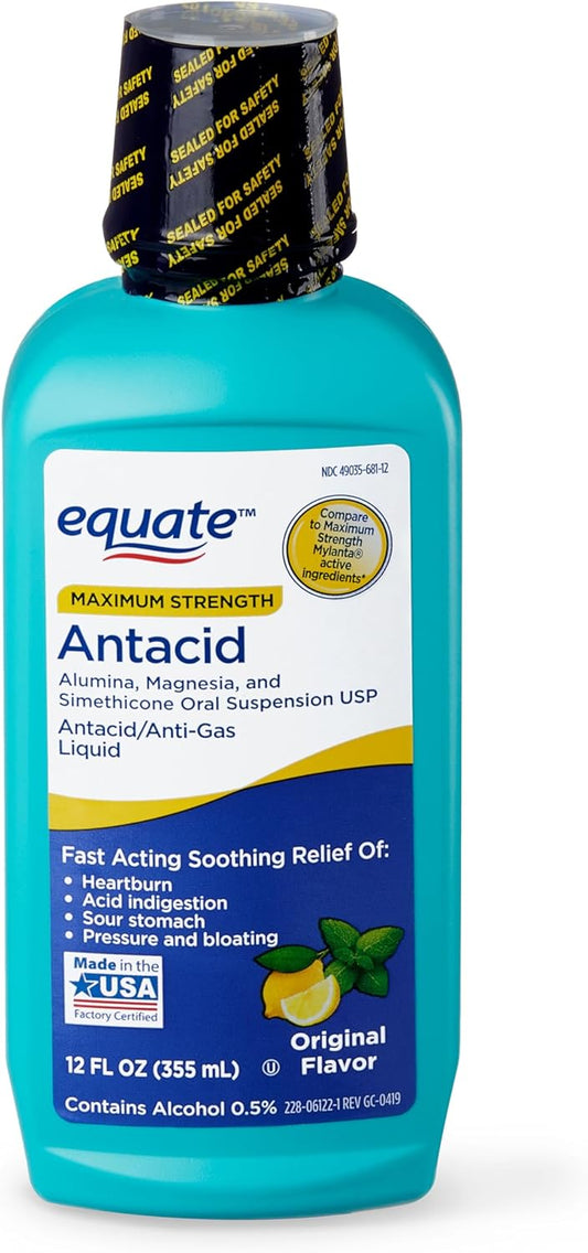 2 Pack Equate Maximum Strength Antacid Liquid Set