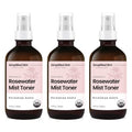 USDA Organic Rose Water Spray for Face & Hair - 3 Pack