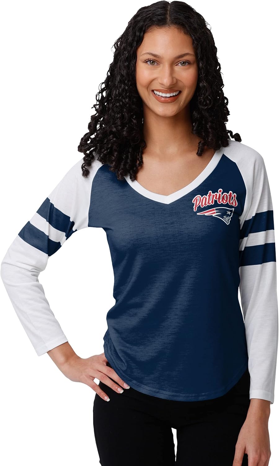 FOCO Women's NFL Team Logo Raglan Top Shirt for Fans