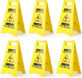 Caution Wet Floor Sign 6-Pack 17.5 in - Bilingual, Folding Safety