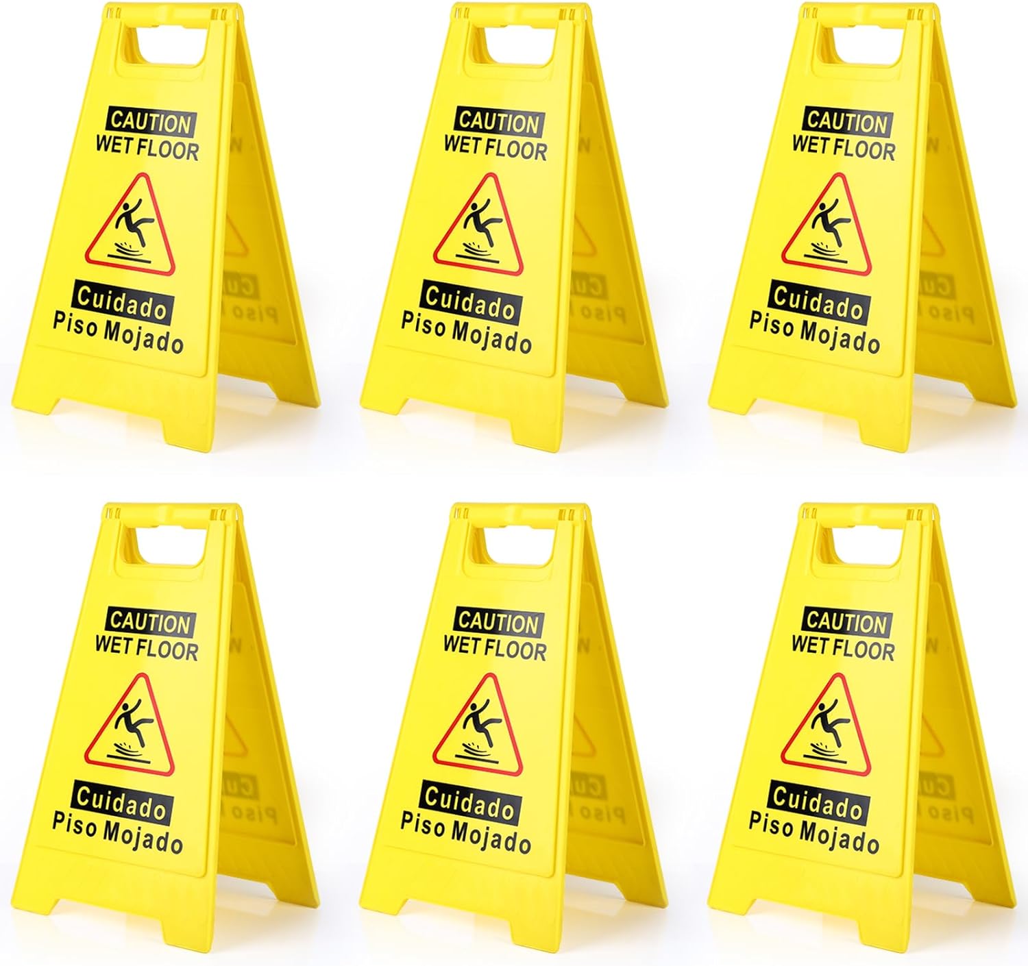 6-Pack Caution Wet Floor Sign for Safety and Visibility