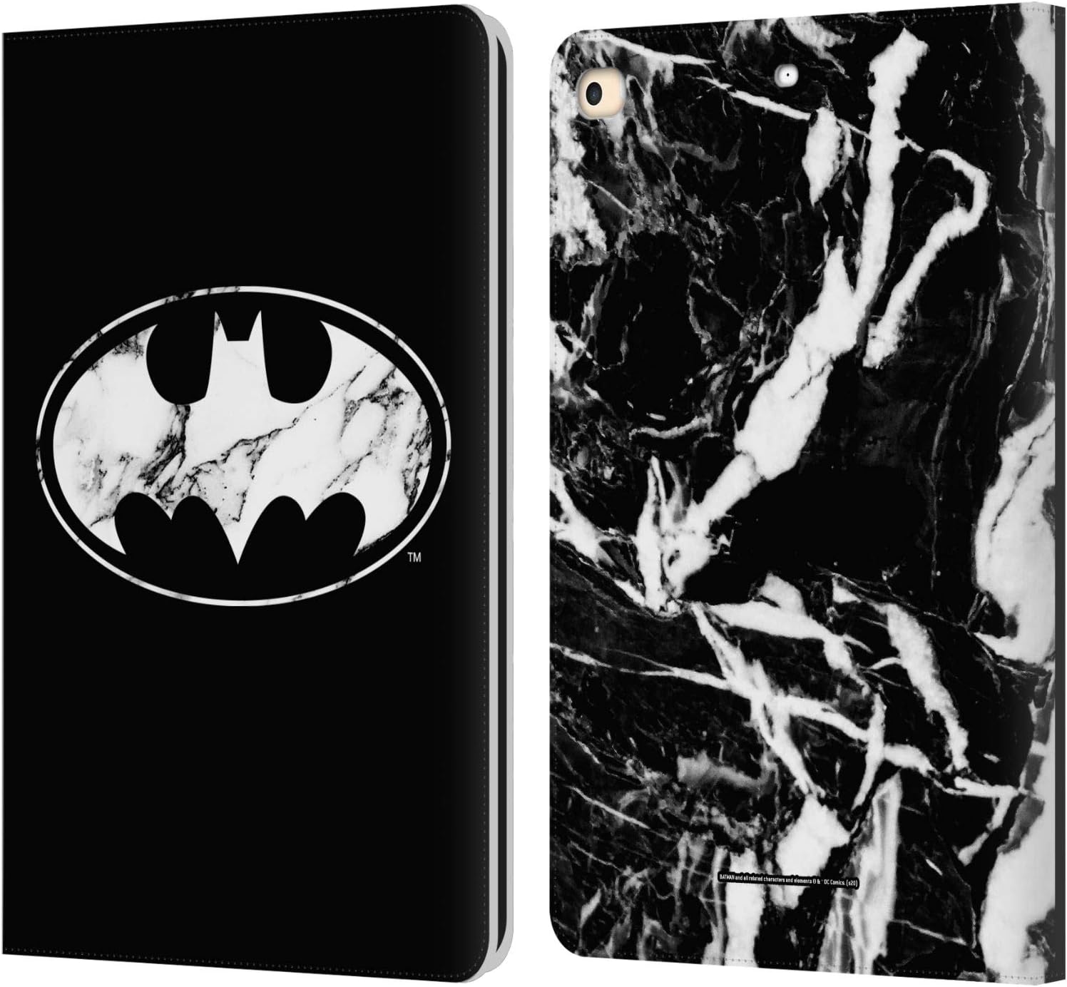 Batman DC Comics Marble Logos Leather Wallet Case for iPad 9.7