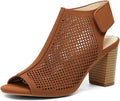 Coutgo Heeled Sandals for Women Open Toe Ankle Strap - 3.3in