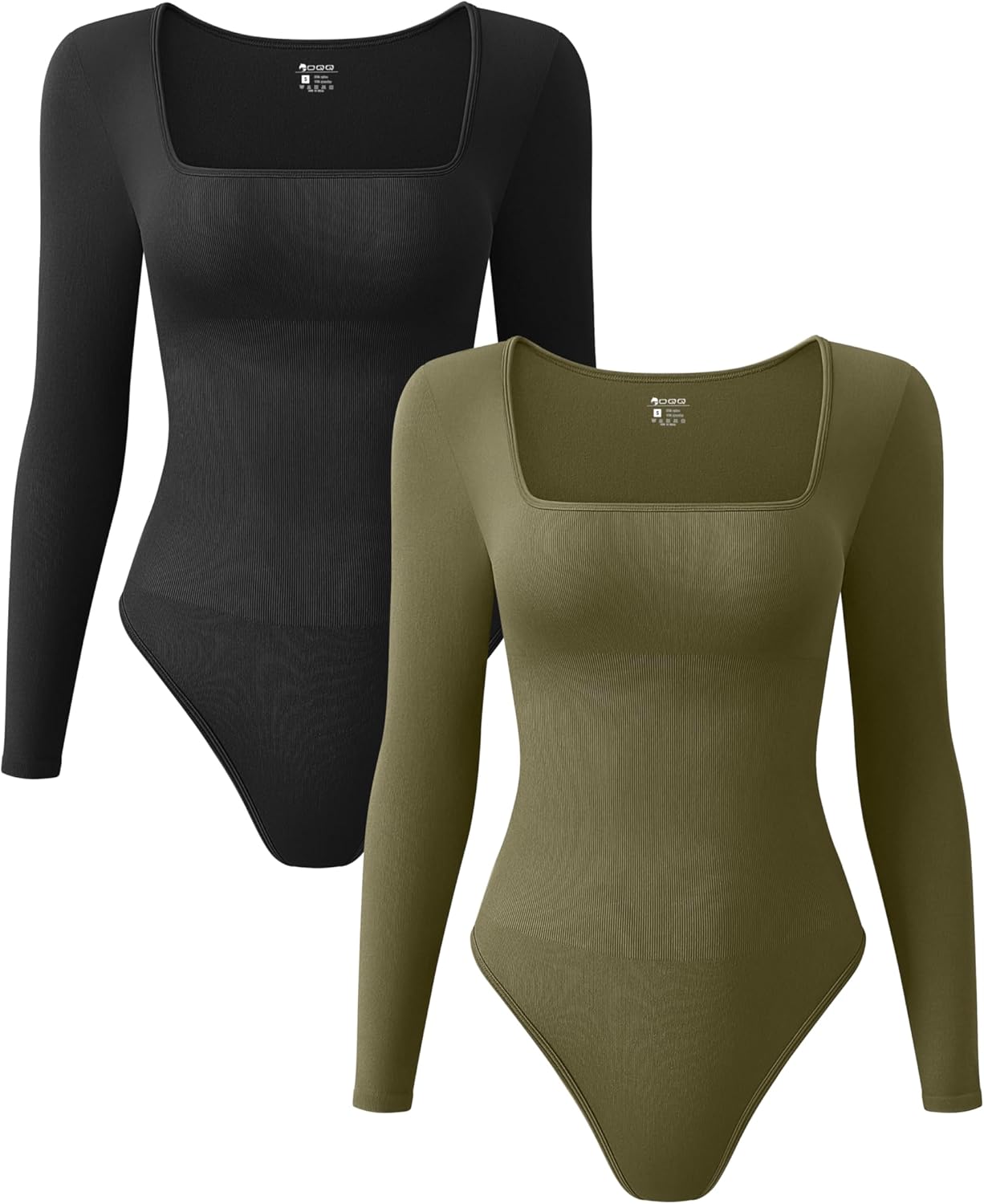 OQQ Women's 2 Piece Bodysuits with Sexy Ribbed Design