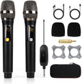 Rechargeable Wireless Microphone Two Cordless UHF Mics - Stable Range