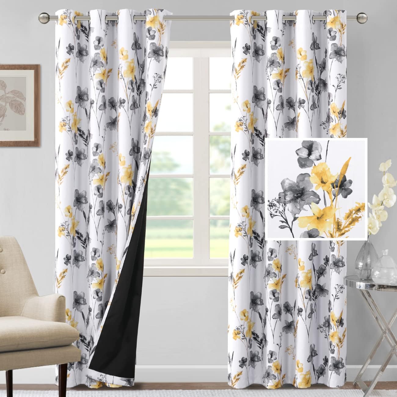 H.VERSAILTEX 100% Blackout Curtains for Bedroom, 84 in Length