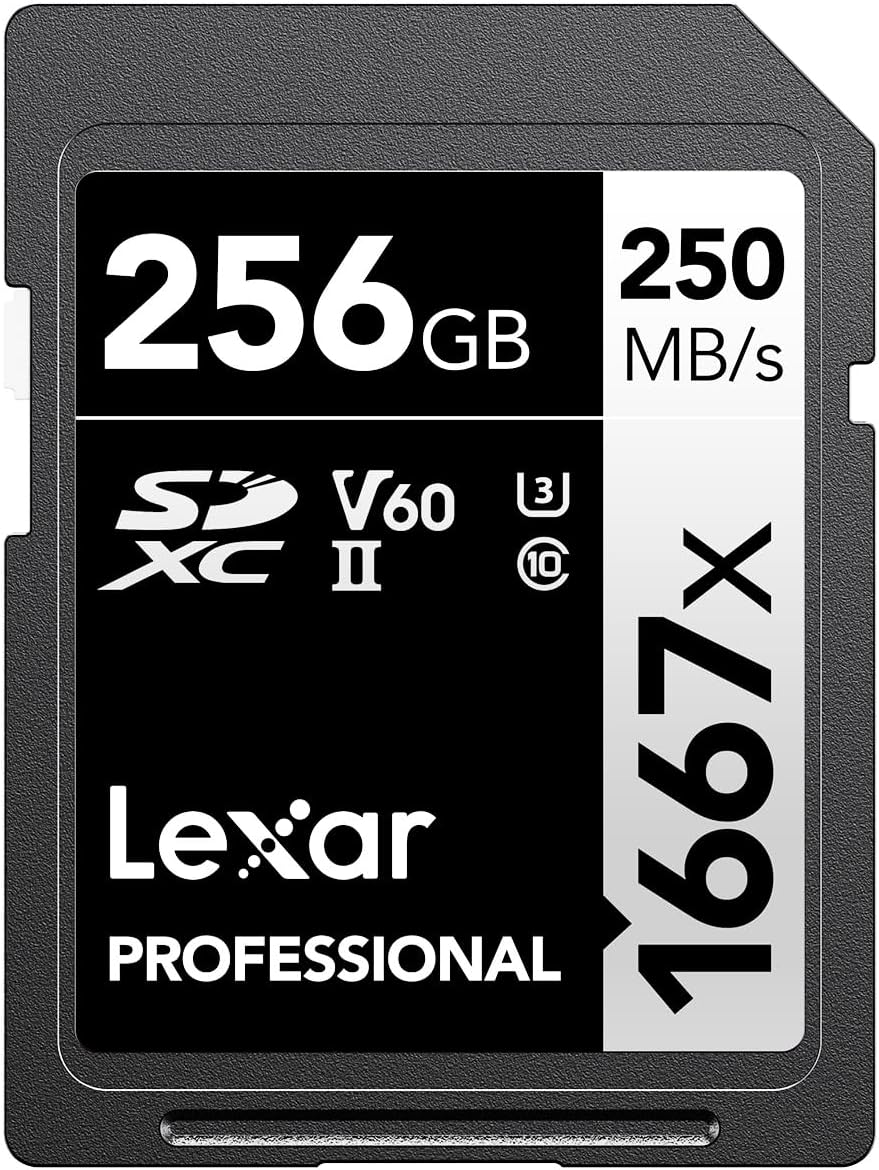 Up to 250MB/s Read Speed SDXC 256GB Card for Pros