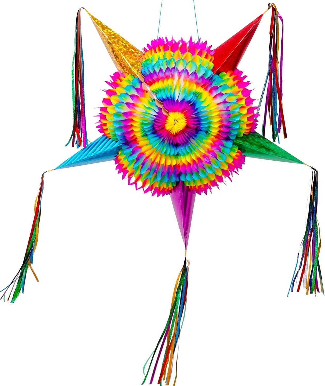 Celly Party Mexican Star Pinata - 32 Inch Rainbow Fiesta Fun