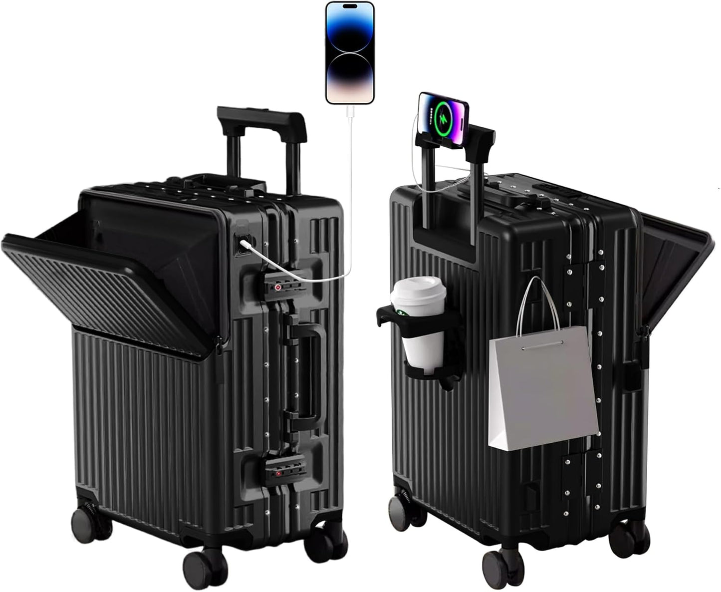 Zipperless Luggage 22x14x9 Aviation Certified Carry-On