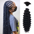 Human Braiding Hair 24 in Deep Wave Curly 100g Pack - Natural Black