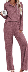 Ekouaer Womens Pajamas Set 2 Piece Long Sleeve - Soft Fall Lounge Set