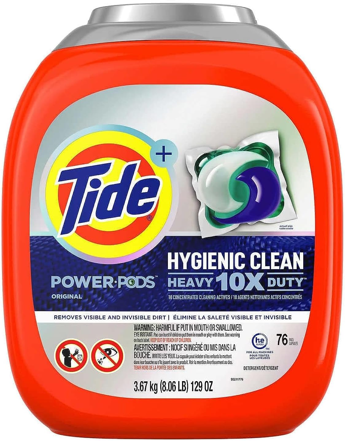 Tide Pods Heavy Duty 10X Power for Deep Hygienic Clean
