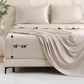 Bedlifes Queen Sheet Set Extra Deep Pocket 18-24 in - Luxury Sateen