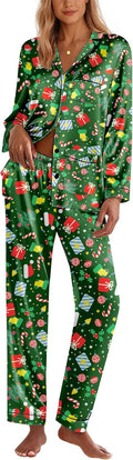 Silk Pajamas for Women Classic Button Down Satin Set - Soft Sleepwear