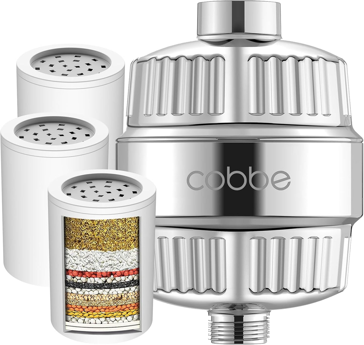 Cobbe High Output Shower Filter for Hard Water - Chrome Finish
