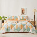 SAPHREAS Yellow Green Geometric Duvet Cover Set Full - Cheerful Cotton