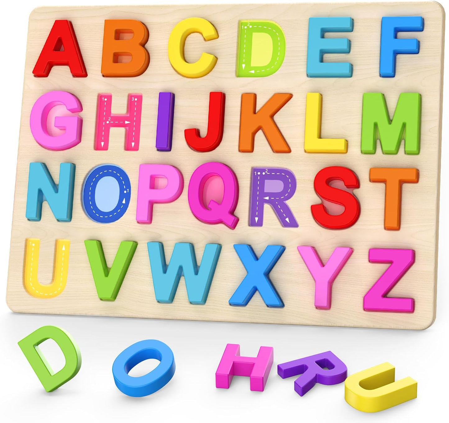 Zeoddler Wooden Alphabet Puzzles - Toddler Learning Fun!
