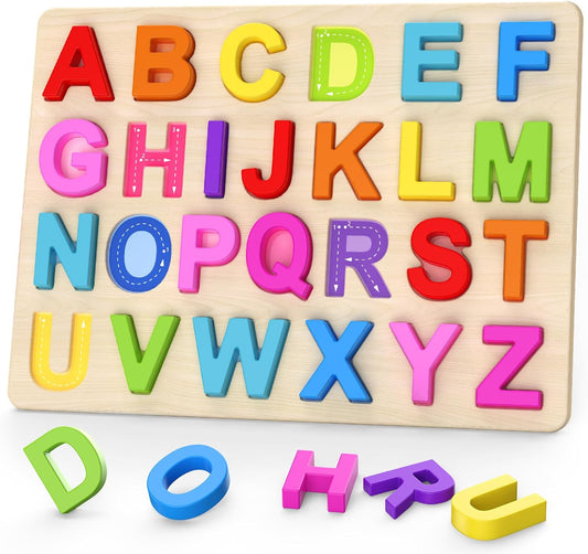 Zeoddler Wooden Alphabet Puzzles - Toddler Learning Fun!