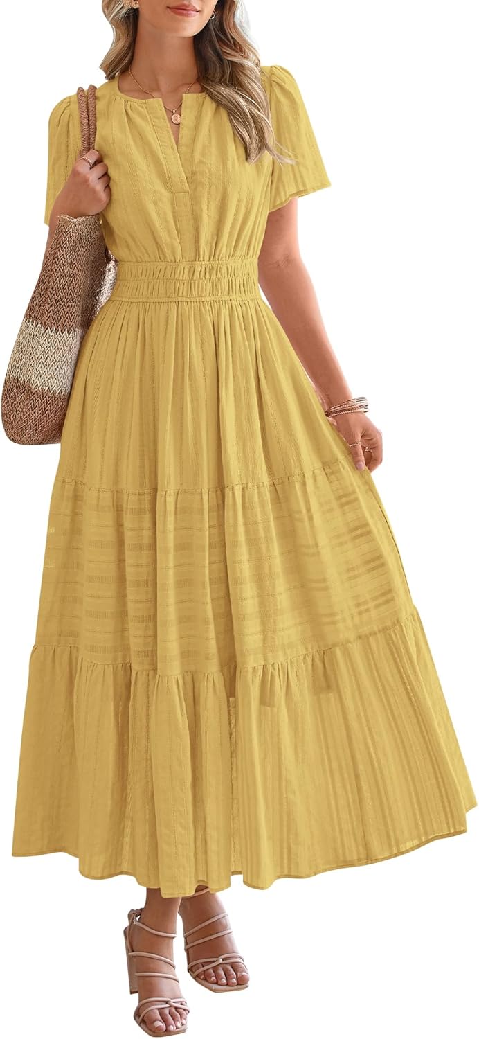 BTFBM Womens Summer Casual Maxi Dress with Pockets and Style