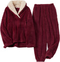Women's Fluffy Loungewear Sleepwear Pajama Set - Warm Sherpa Comfort