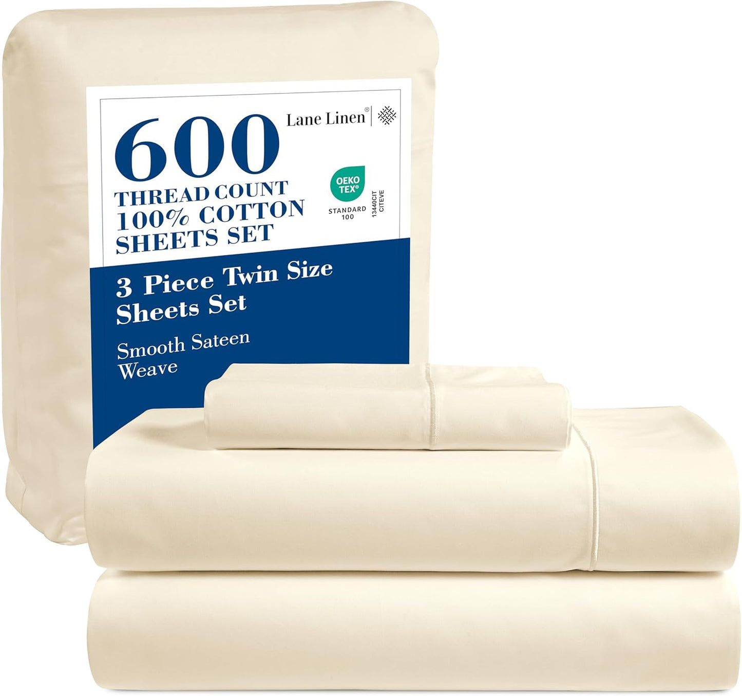 100% Cotton 600 TC Twin Bedding Sheets Set for Comfort & Style