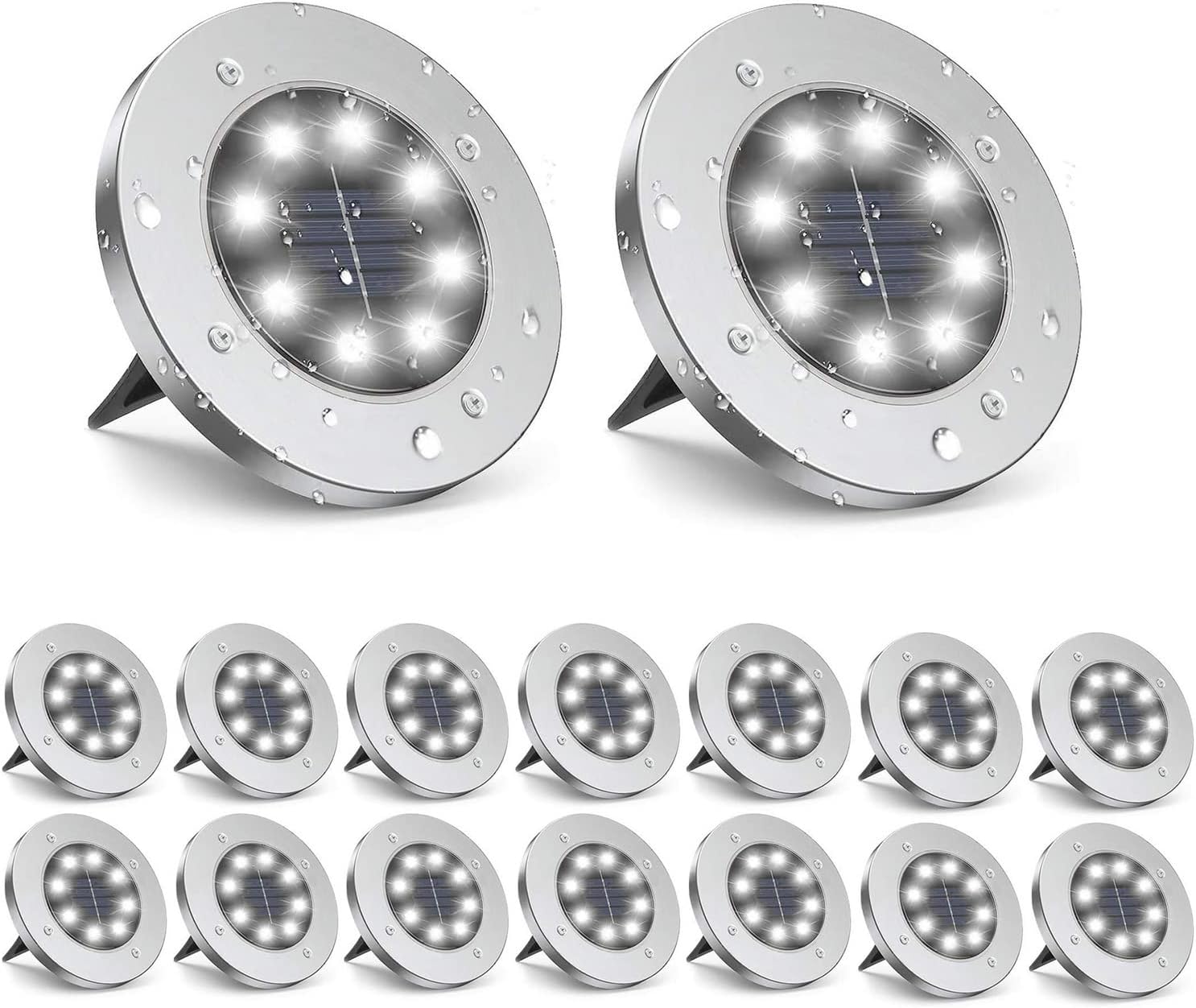 ZGWJ Solar Ground Lights - 16 Pack Waterproof Garden Lighting