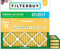 21x21x1 Air Filter MERV 11 Superior Pet & Allergy Defense (4-Pack)