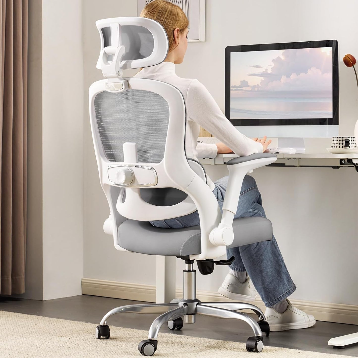 Ergonomic Office Chair with Adjustable Lumbar Support for Comfort