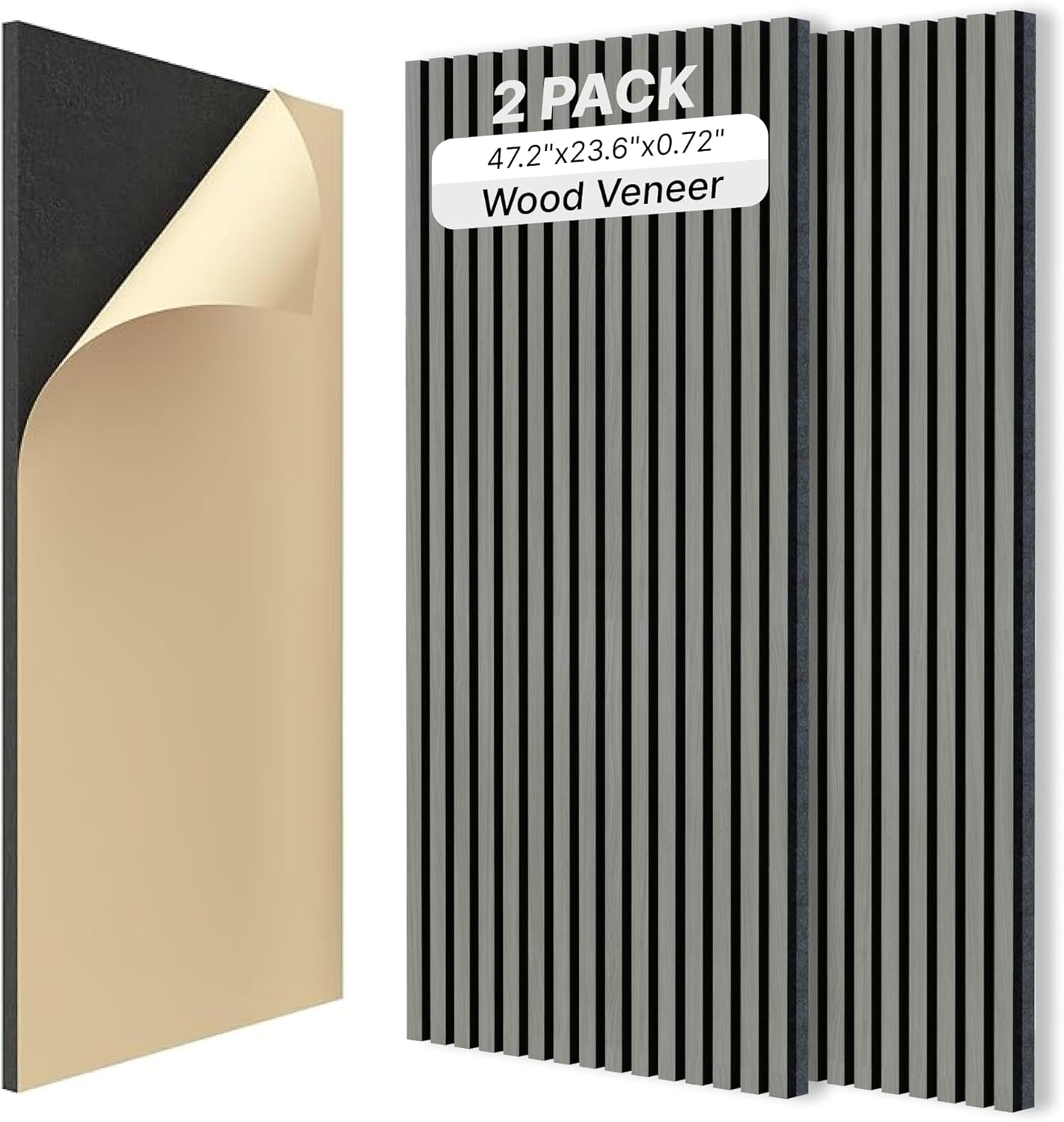 2-Pack Acoustic Wood Veneer Wall Panels for Soundproofing