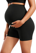 CRZ YOGA Womens Butterluxe Maternity Biker Shorts Over The Belly 4in