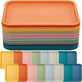 Mumufy Plastic Fast Food Trays Bulk Colorful Serving Trays - 24 Pack