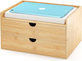 Wisuce Bamboo Desk Drawer Organizer - Large Desktop Storage Box