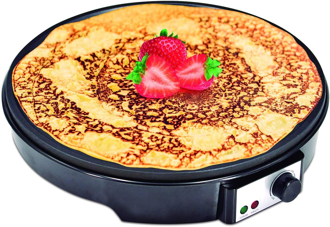 Nonstick Crepe Maker | Adjustable Temp Control | Recipe Book