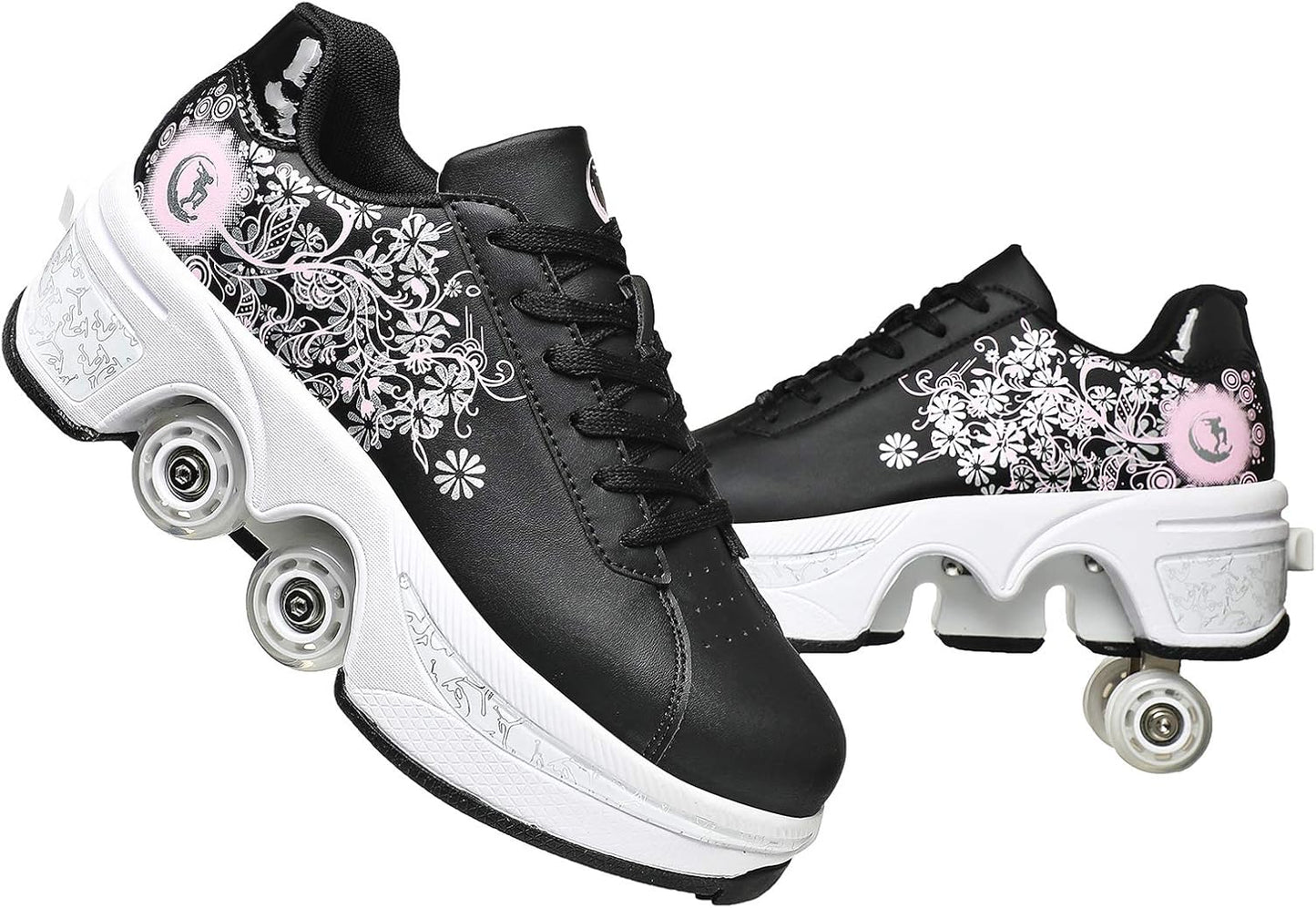 Double-Row Deform Wheel Automatic Walking Shoes for Skating Fun