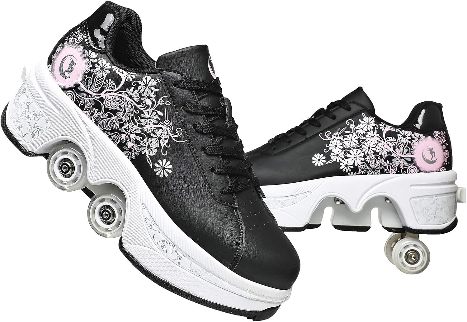 Double-Row Deform Wheel Automatic Walking Shoes for Skating Fun