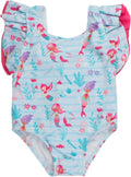 Baby Toddler Girls Ruffle Strap One Piece Swimsuit with UPF 50+ Sun