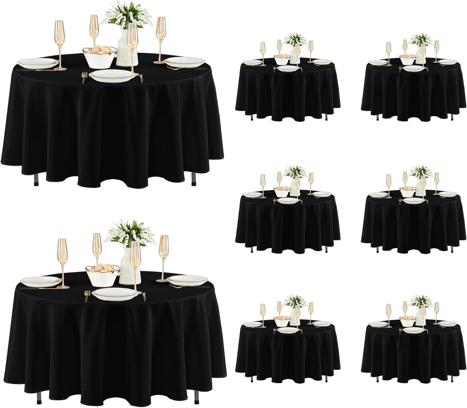 Fitable 8 Pack Round Tablecloths for Elegant Events and Parties