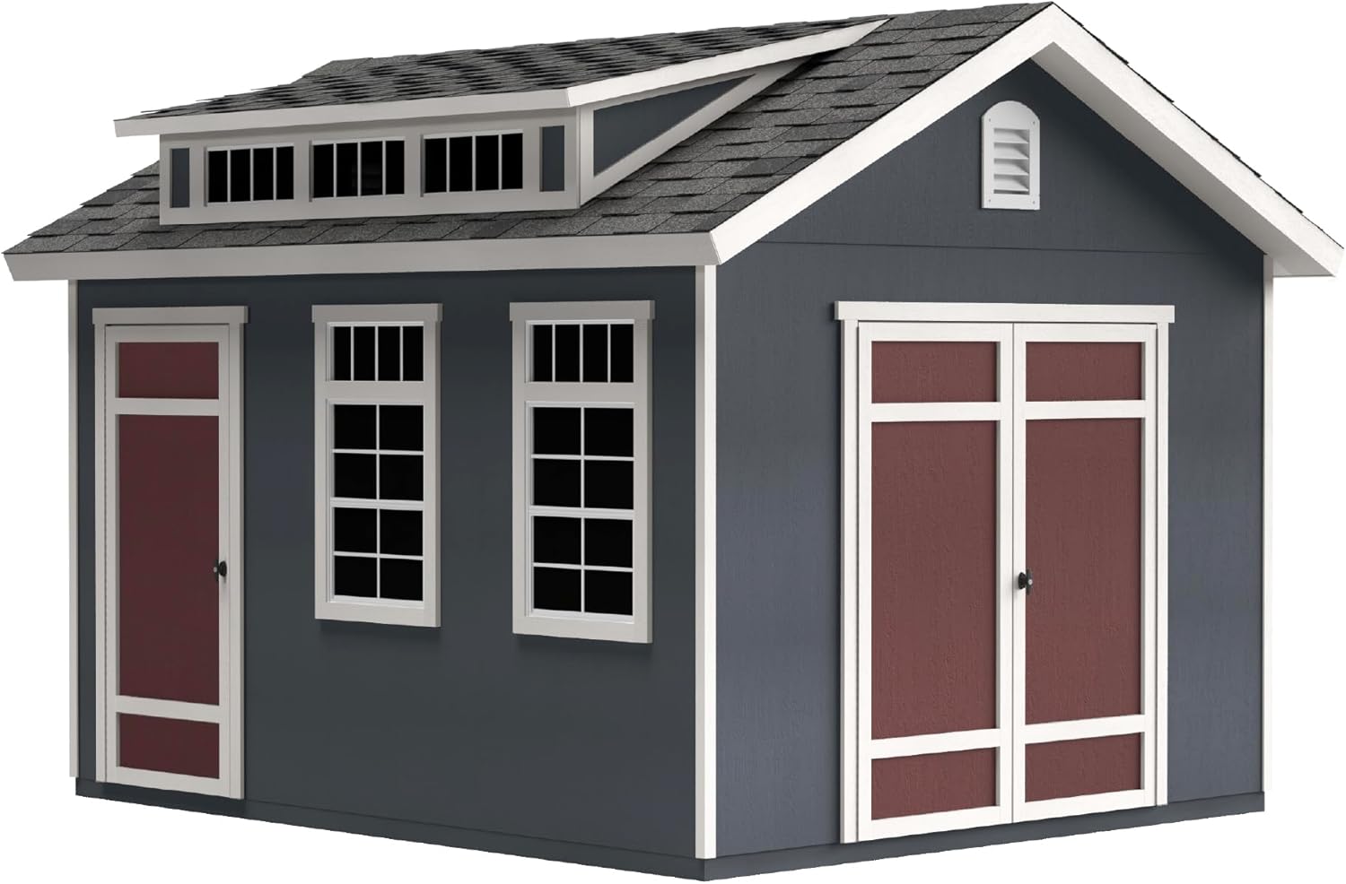 Designer Wooden Storage Shed with Dormer and Windows for Customization