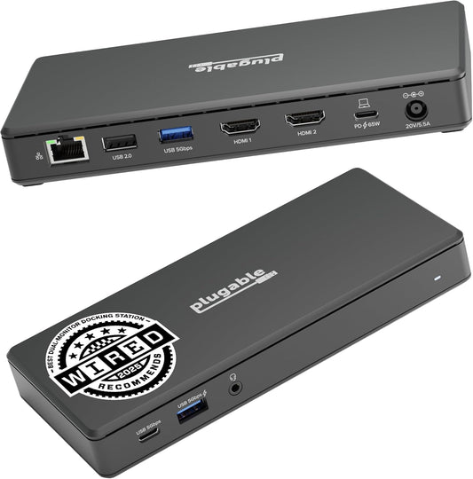 Plugable USB-C Docking Station for Dual 4K 60Hz HDMI Displays