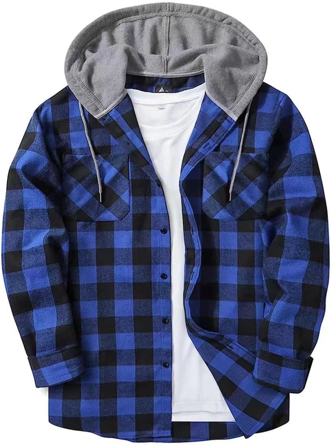Stylish Men's Plaid Hoodie - Casual & Lightweight